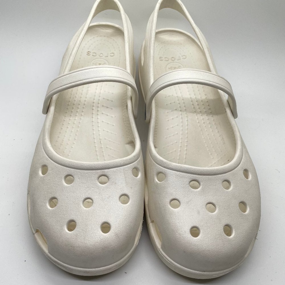 CROCS Women's Cream Pearl Mary Jane Sandals
